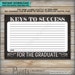 Please Share Your Keys to Success With the Graduate Printable Chalkboard Card, Advice for Grad ...