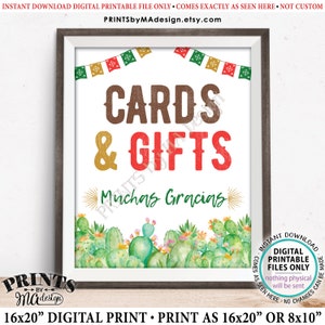 Cartes et cadeaux Signe sur le thème des cactus, Muchas Gracias, Décoration Fiesta, IMPRIMABLE 8x10/16x20" Signe, Tacos Nachos <Téléchargement instantané>