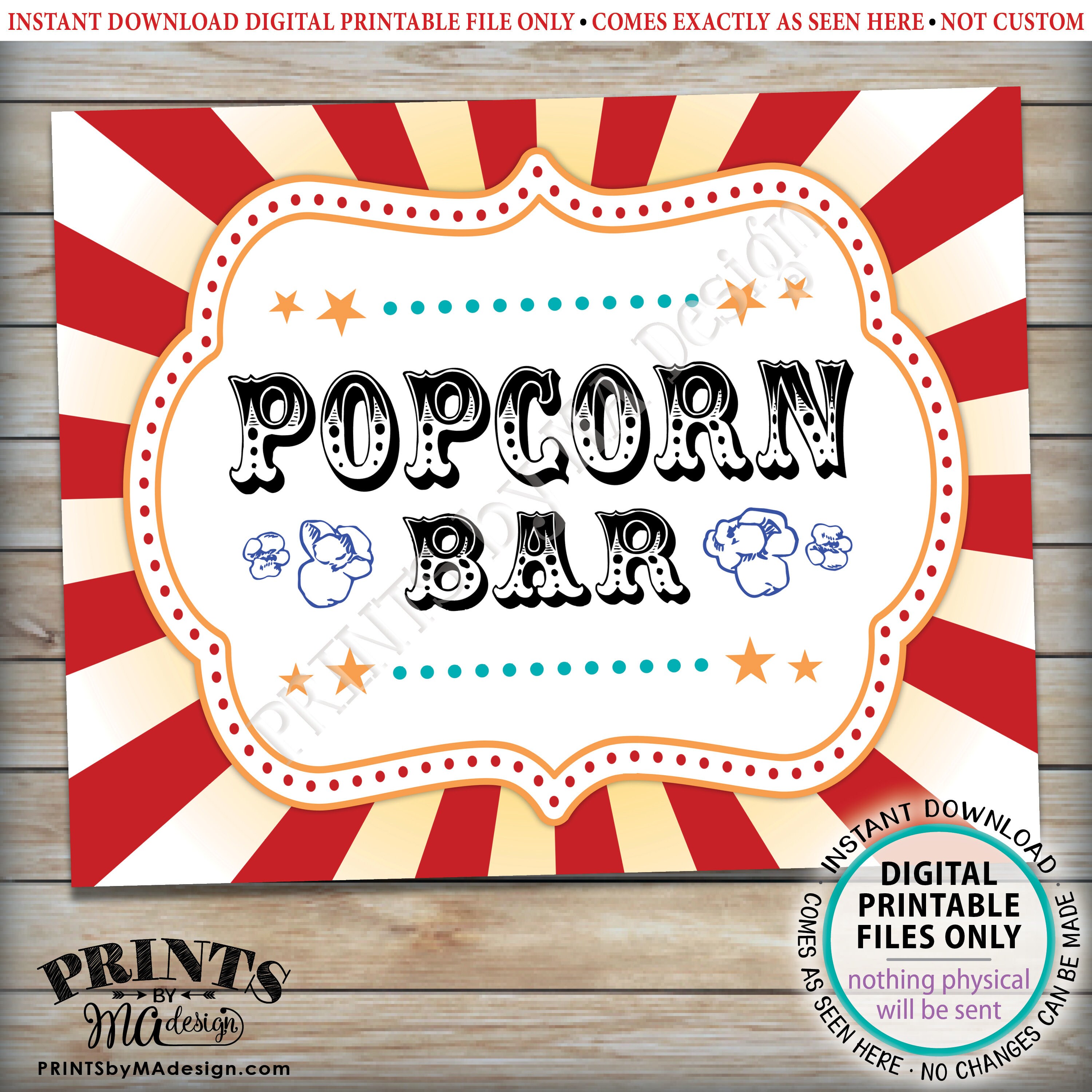 Popcorn Sign Printable Printable Calendar