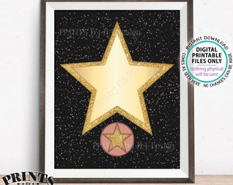 Red Carpet Party Hollywood Star Sign, Blank Movie Star, Glam VIP Party, Movie Night Ideas, Oscars, 8.5x11" Digital PRINTABLE File <ID>