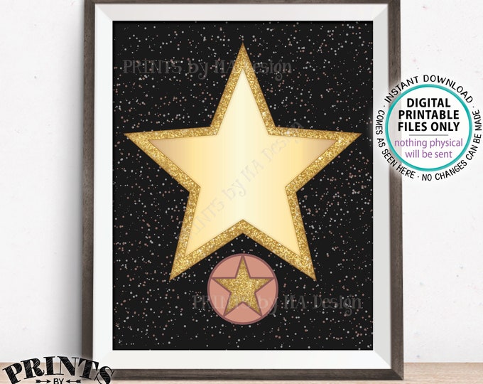 Red Carpet Party Hollywood Star Sign, Blank Hollywood Movie Star, Glam VIP Party, Movie Night Ideas, Oscars, PRINTABLE 8.5x11" Digital File