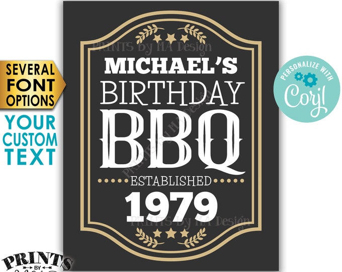 BBQ Sign, Any Celebration Barbeque Party, Cheers and Beers Theme, Custom 8x10/16x20” PRINTABLE BBQ Poster <Edit Yourself with Corjl>