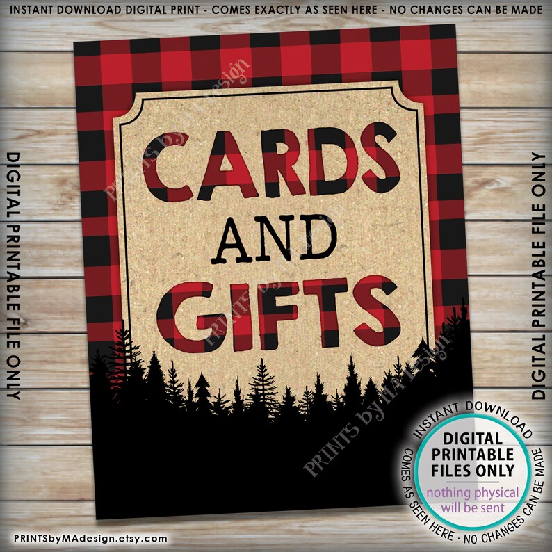 Lumberjack Cards and Gifts Sign Gifts & Cards Sign Red Etsy