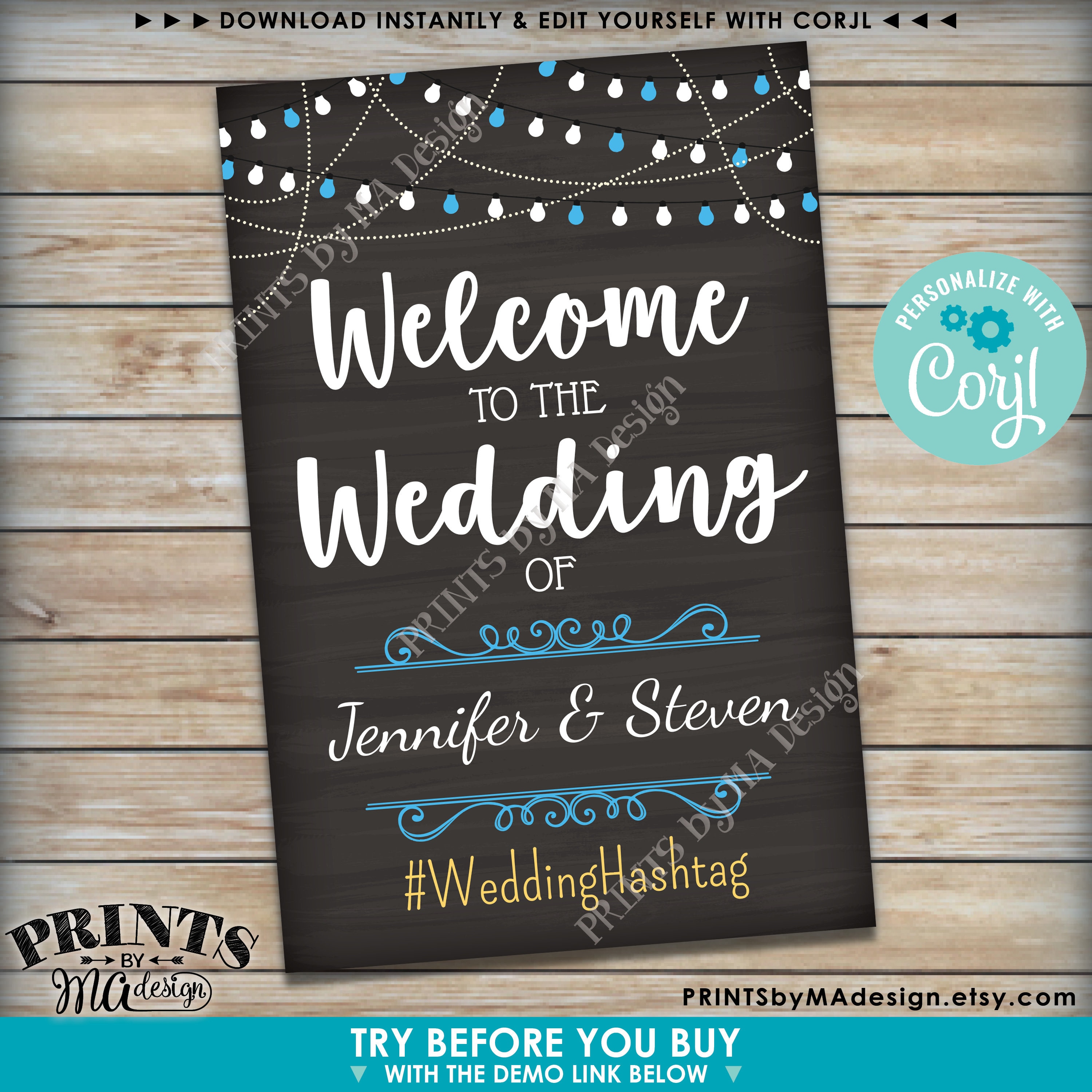 Printable Wedding Welcome Sign