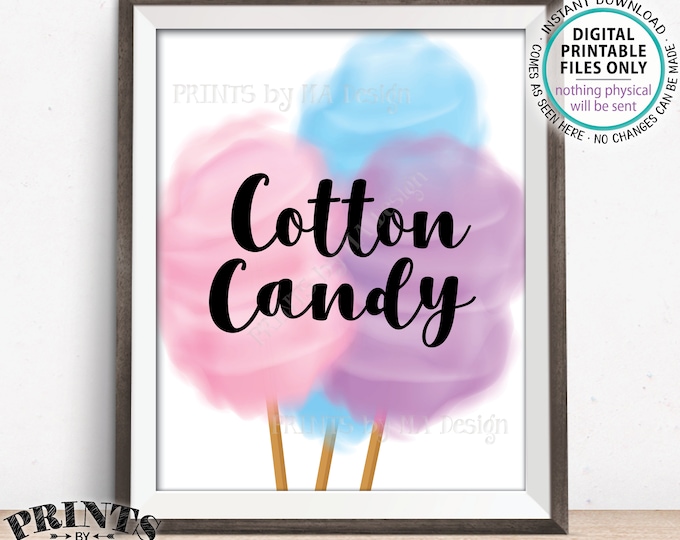 Cotton Candy Sign, Cotton Candy Station Wedding Decor, Birthday, Graduation Party, Multi-Color Cotton Candy Bar, PRINTABLE 8x10” Sign <ID>