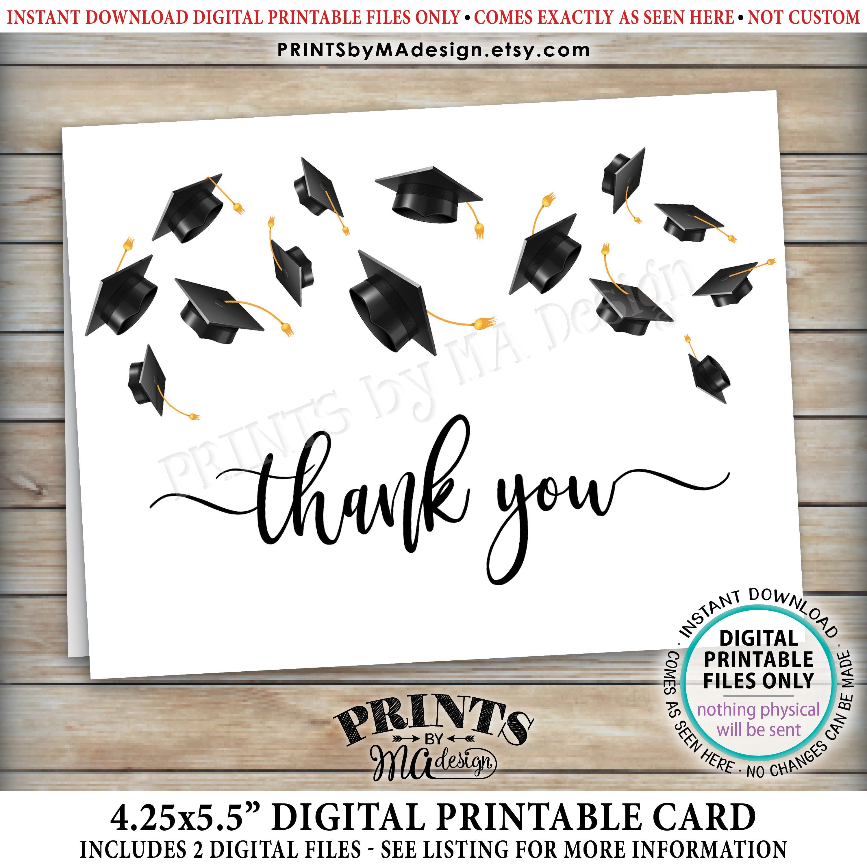 Grad Party Thank You Card Template Grad Party Thank You Card Template