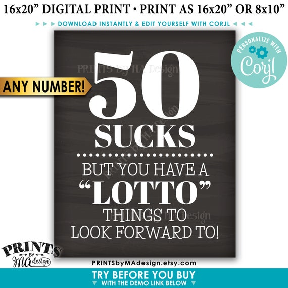 Lottery Birthday Sign Lotto to Look Forward To - Etsy