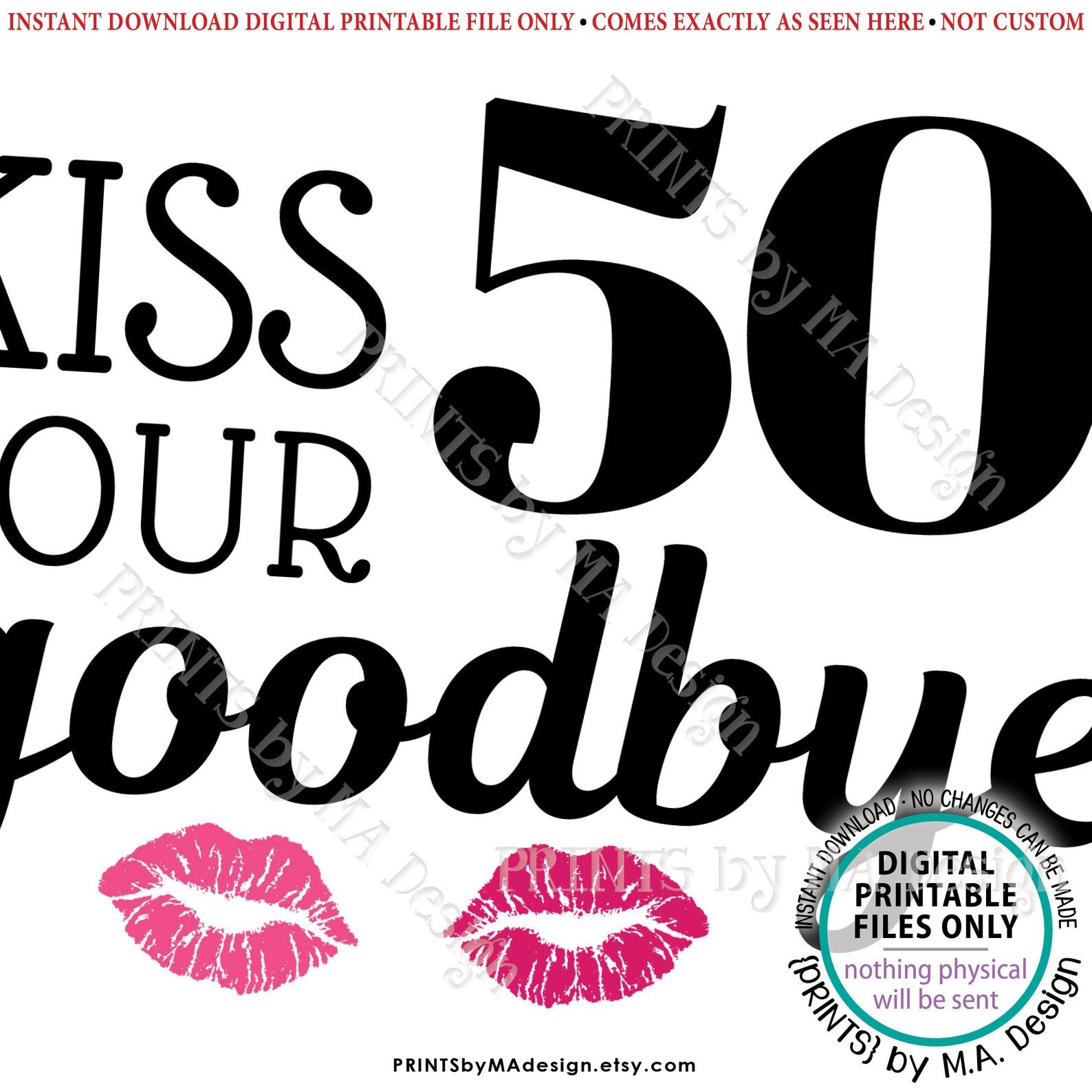 60th Birthday Sign Kiss Your 50s Goodbye Funny 60th Candy - Etsy