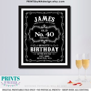 Vintage Birthday Poster, Better With Age Whiskey Themed Birthday Party ...