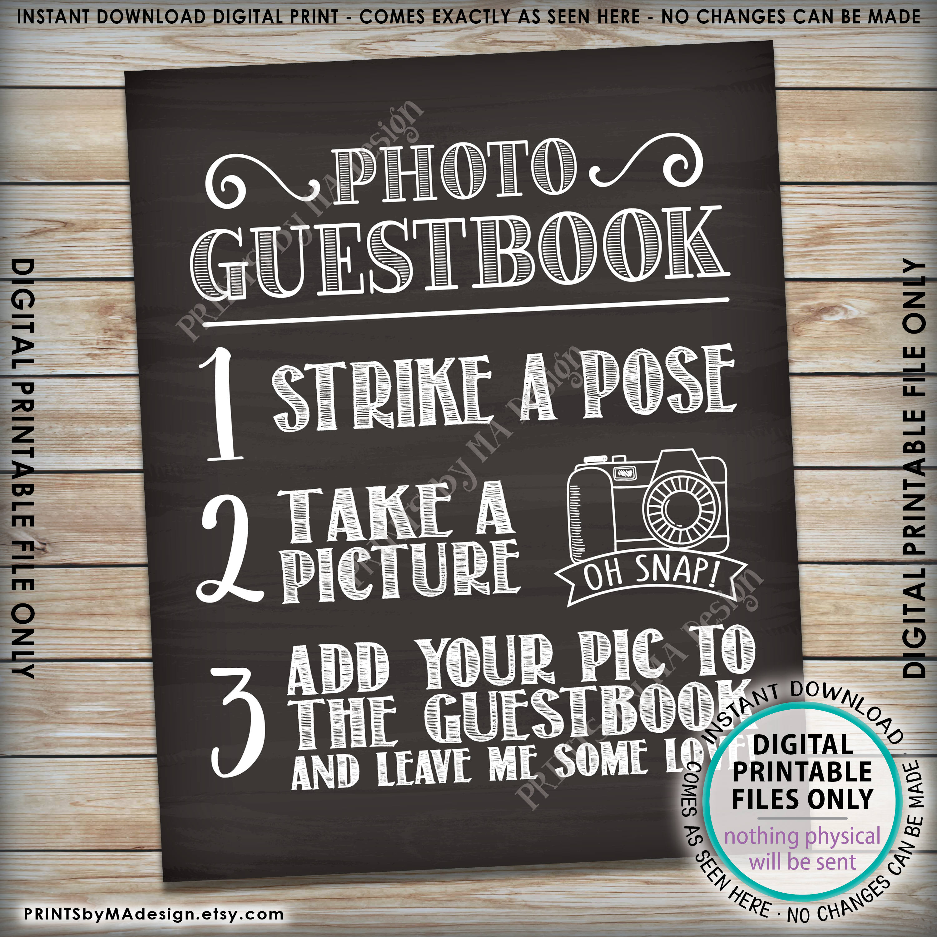 Free Printable Birthday Guest Book Sign Template