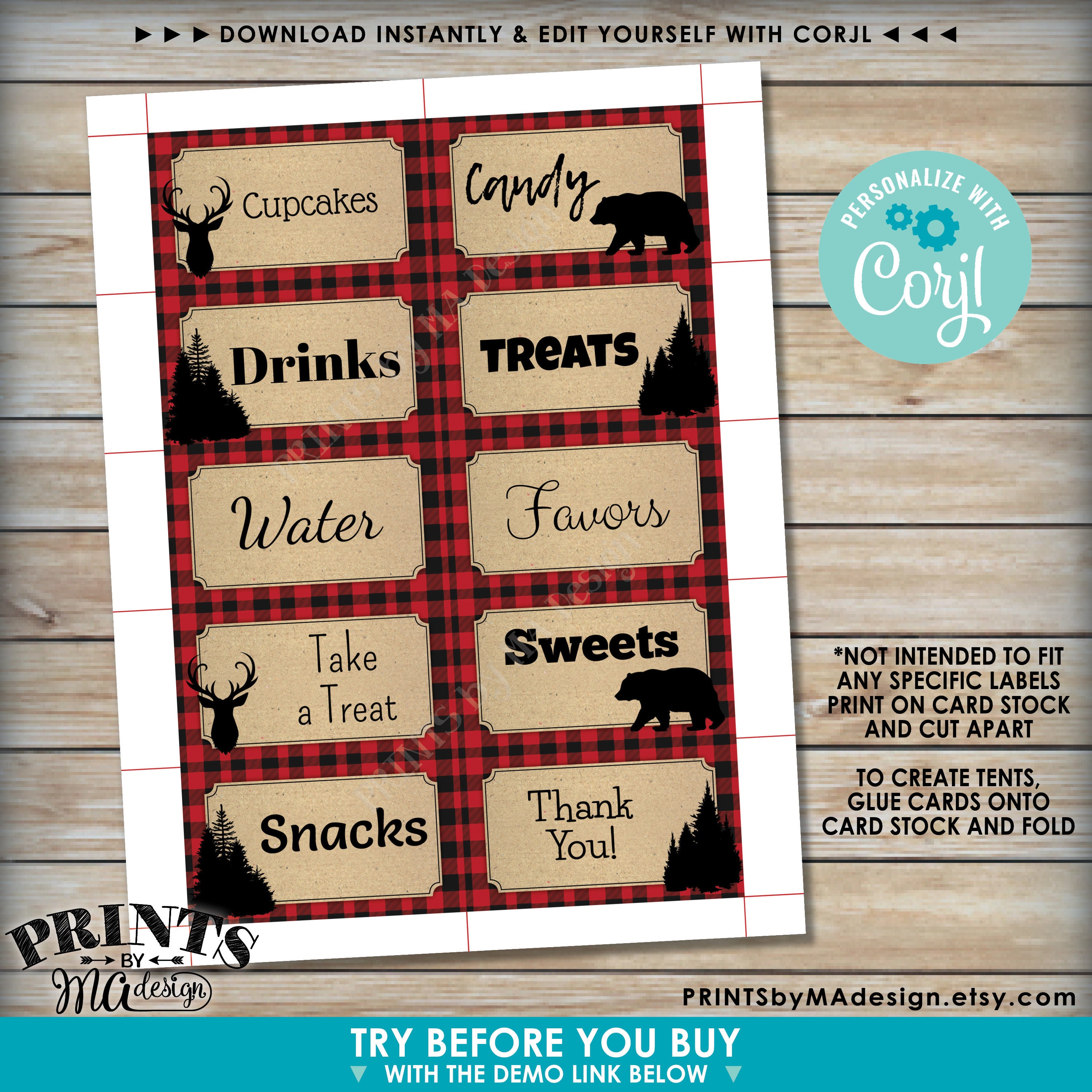 lumberjack-place-cards-recd-checker-buffet-food-labels-up-to-5-printable-8-5x11-sheets-of-2x3