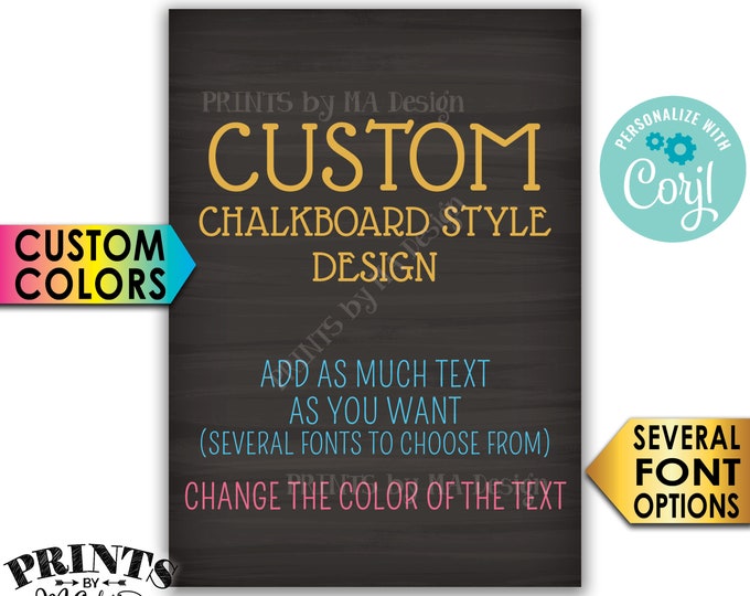 Custom 5x7 Portrait Sign, Choose Your Text, Change Colors, PRINTABLE 5x7” Chalkboard Style Sign <Edit Yourself with Corjl>