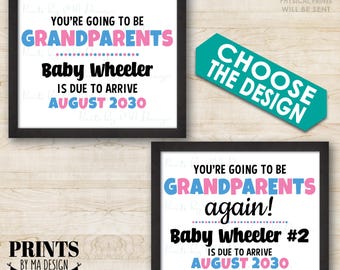 Grandparents Pregnancy Announcement, You're Going to be Grandparents, Grandma and Grandpa, Custom PRINTABLE 8.5x11" Digital FIle