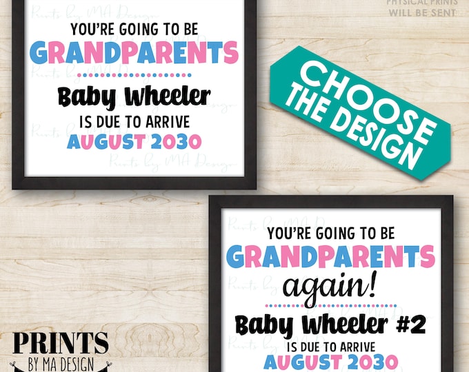 Grandparents Pregnancy Announcement, You're Going to be Grandparents, Grandma and Grandpa, Custom PRINTABLE 8.5x11" Digital FIle