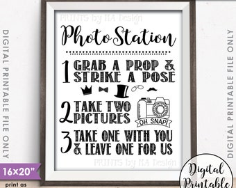 Photo Station Sign, Take 2 Photos & Leave One For Us Photobooth Wedding Sign, Selfie, Instant Download Digital Printable 8x10/16x20” File