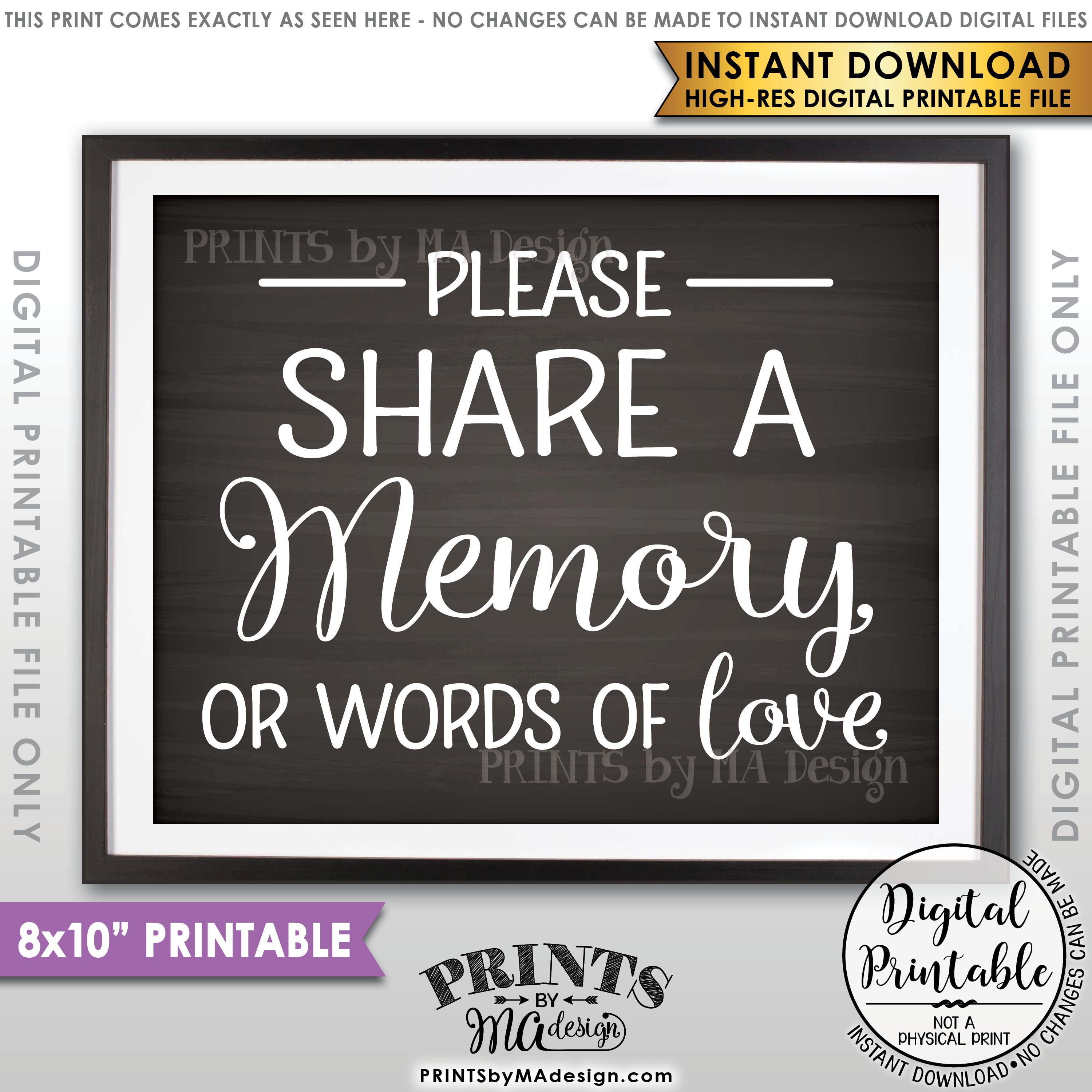 Share A Memory Sign Share Memories Write A Memory Graduation 