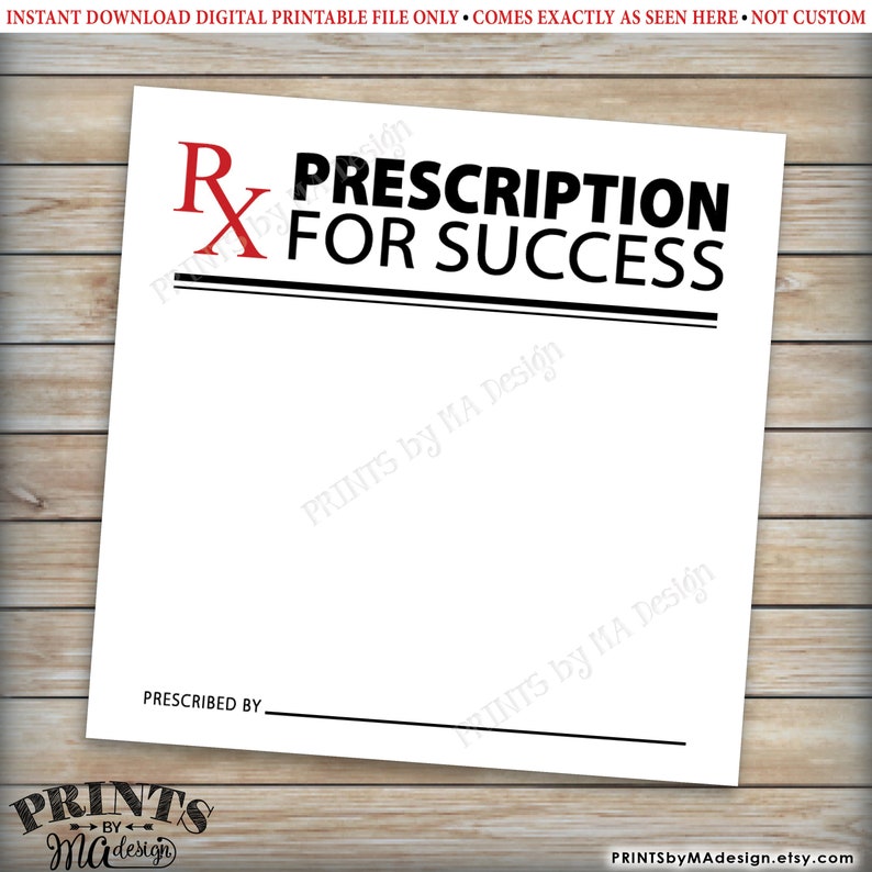 Please Leave Your Prescription for Success, Med School Advice, Pharmacy, Nurse Graduation Party, PRINTABLE 5x7 Sign & 3 Advice Cards ID image 5