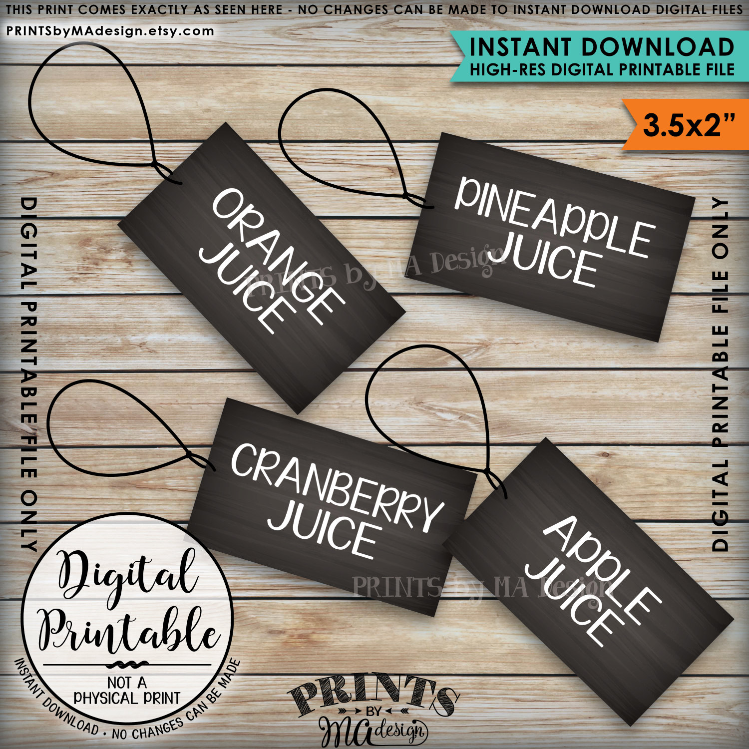 Mimosa Bar Labels, Mimiosa Labels, Menu Juice Label Signs, Pineapple Orange Cranberry, 8.5x11 ...