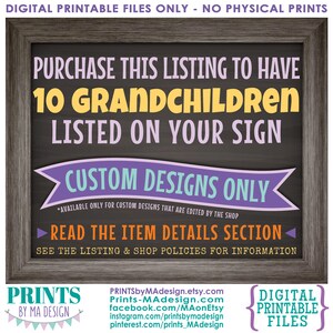 Add-on for Grandchildren Sign, TEN Grandchildren, Must be purchased in addition to a custom Grandchildren sign that is edited by this shop