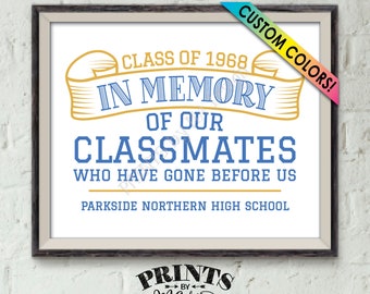 In Memory Sign for Reunion Memorial, In Memoriam of the Classmates Who Have Gone Before Us, PRINTABLE 8x10” Deceased Classmate Memory Sign