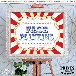 Carnival Party Face Painting Sign, Circus Activities, Birthday Party ...