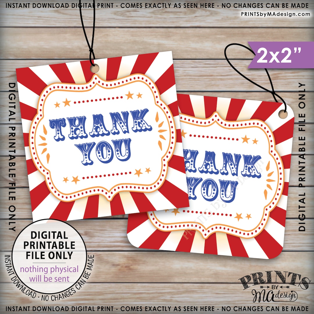 Thank You Tags, Carnival Themed Party, Circus Themed, Carnival Birthday ...