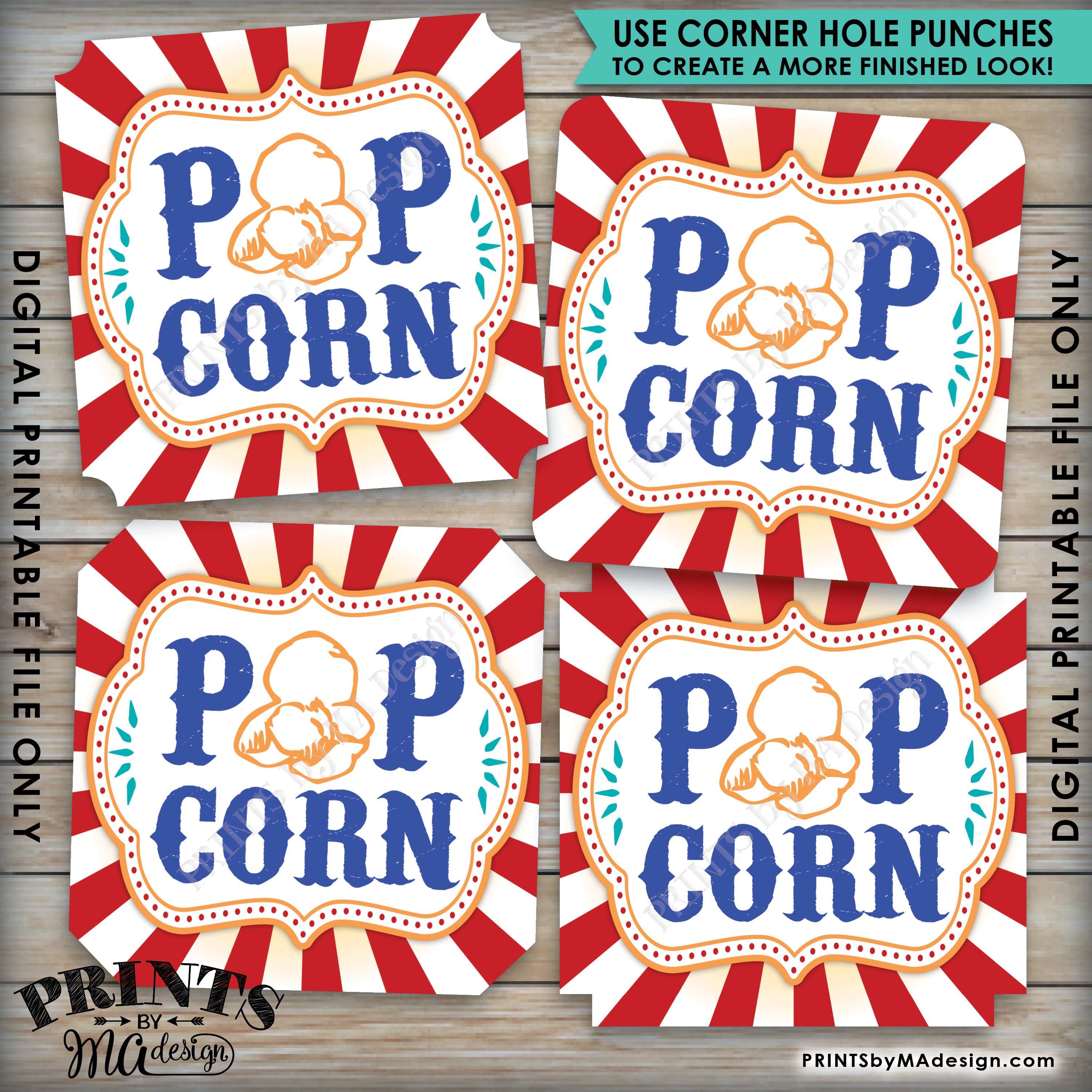 Printable Popcorn Labels