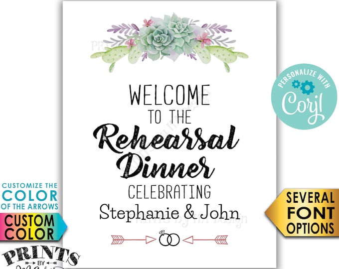 Rehearsal Dinner Sign, Welcome to the Southwest Wedding Decoration, Succulents, One PRINTABLE 8x10/16x20” Sign <Edit Yourself with Corjl>