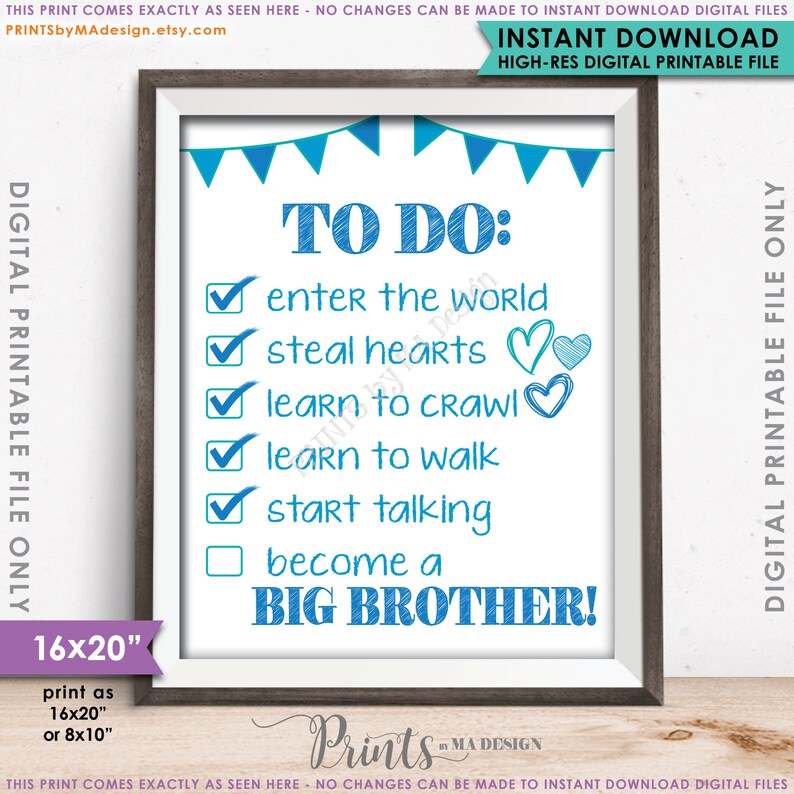 In direction of Do Record Huge Brother List Announcement Signal, Being pregnant Announcement Expecting Little one #2, 8x10/16x20\ image regarding Printable Pregnancy Checklist identified as Toward Do Record Significant Brother Listing Announcement Indication, Being pregnant Announcement Expecting Child #2, 8x10/16x20\