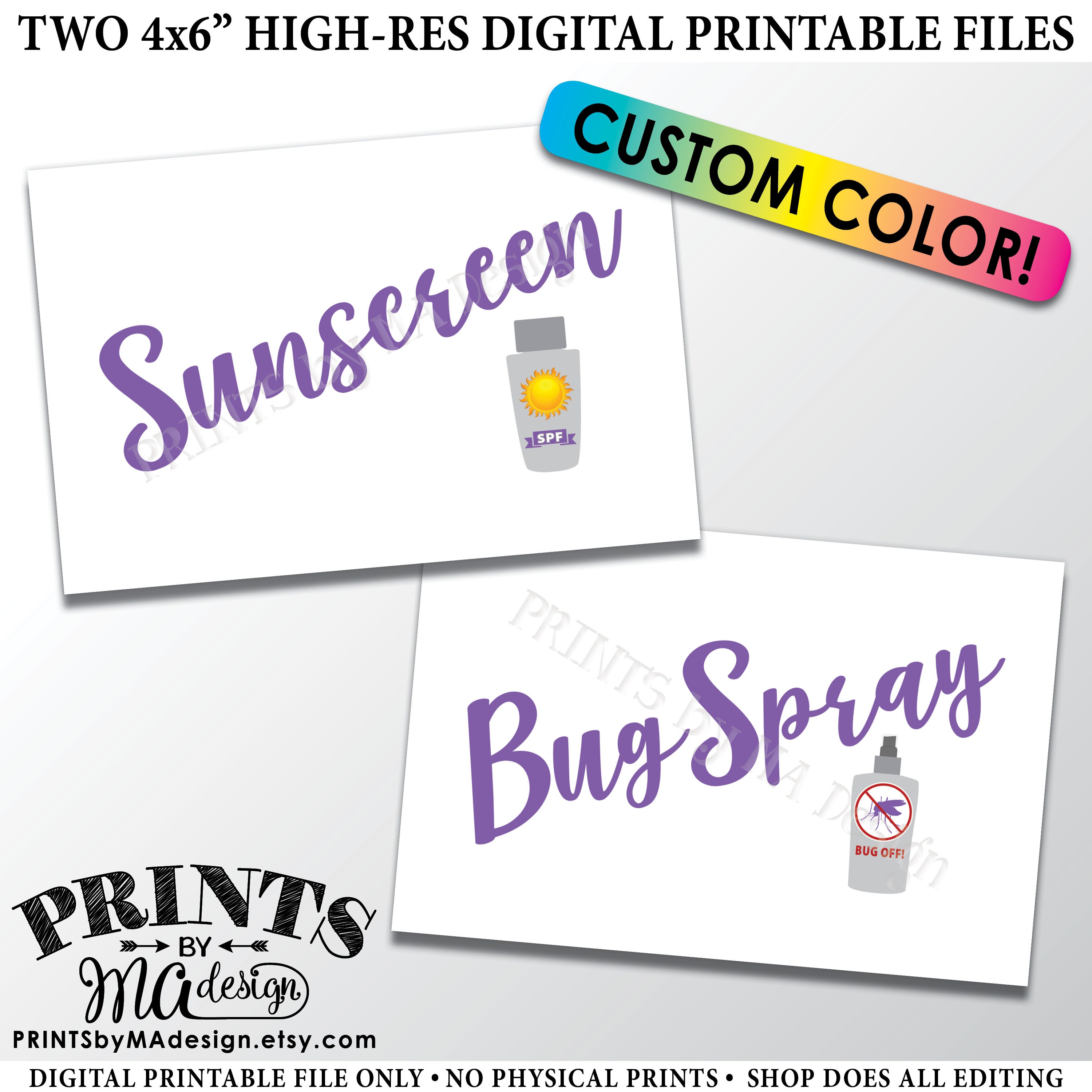 Sunscreen And Bug Spray Signs Graduation Party Decorations Summer