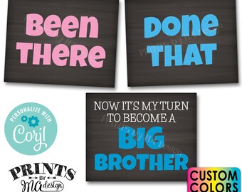 Pregnancy Announcement, Been There Done That Now My Turn to Become a Big Brother, PRINTABLE Baby #4 Reveal Signs <Edit Yourself w/Corjl>