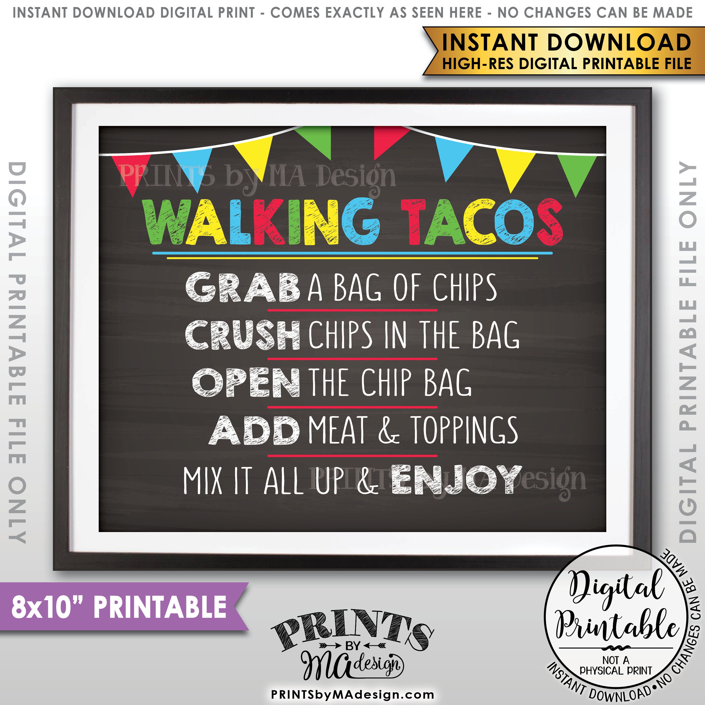 walking-tacos-sign-taco-bar-sign-taco-station-cinco-de-mayo-sweet-sixteen-birthday