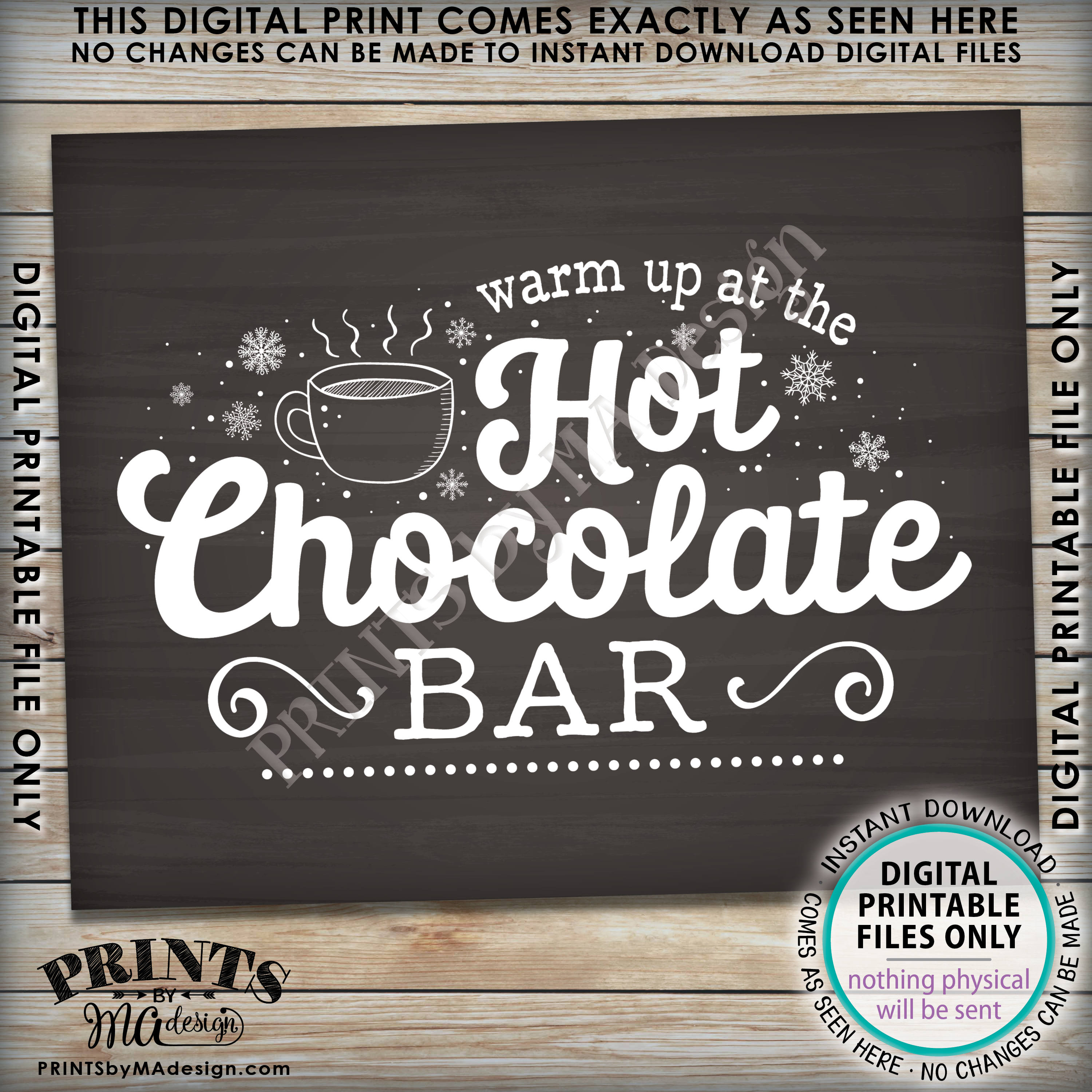 Hot Chocolate Bar Kit, Build Your Own Hot Cocoa Ingredients Labels
