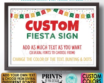 Custom Fiesta Themed Poster, Choose Your Text & Colors, PRINTABLE 24x36” Landscape Sign <Edit Yourself with Corjl>