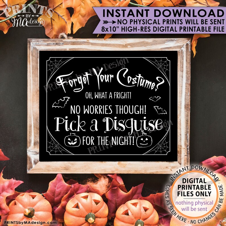 Halloween Party Sign Costume Party Sign Costume No Etsy