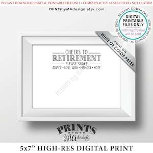Tarjetas de deseos de jubilación, saludos a la jubilación, memoria, consejos, buenos deseos, actividad de fiesta de jubilación, tarjeta de buenos deseos IMPRIMIBLE 5x7" <ID>