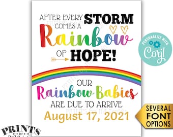 Twins Pregnancy Announcement, Rainbow Babies, Reveal After Loss, PRINTABLE 8x10/16x20” Sign <Edit Yourself with Corjl>