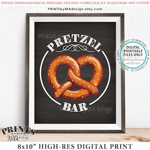 Pretzel Bar Sign, Pretzel Station Party Food, Chalkboard Style PRINTABLE 8x10” Pretzel Sign &lt;ID&gt;