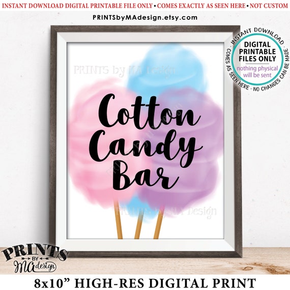 Cotton Candy Sign Cotton Candy Bar Wedding Decor Birthday - Etsy