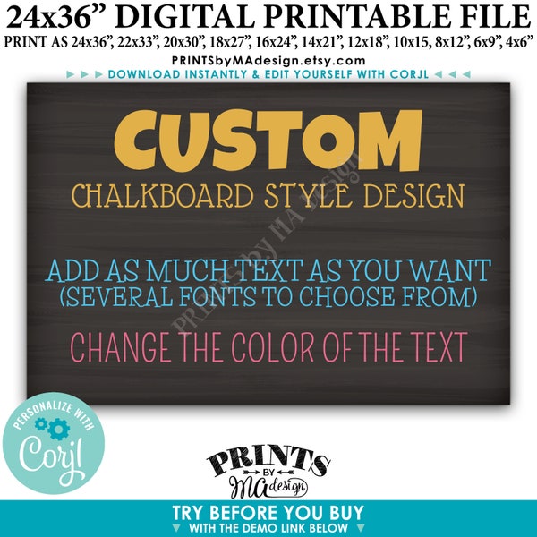 Chalkboard Printable - Etsy