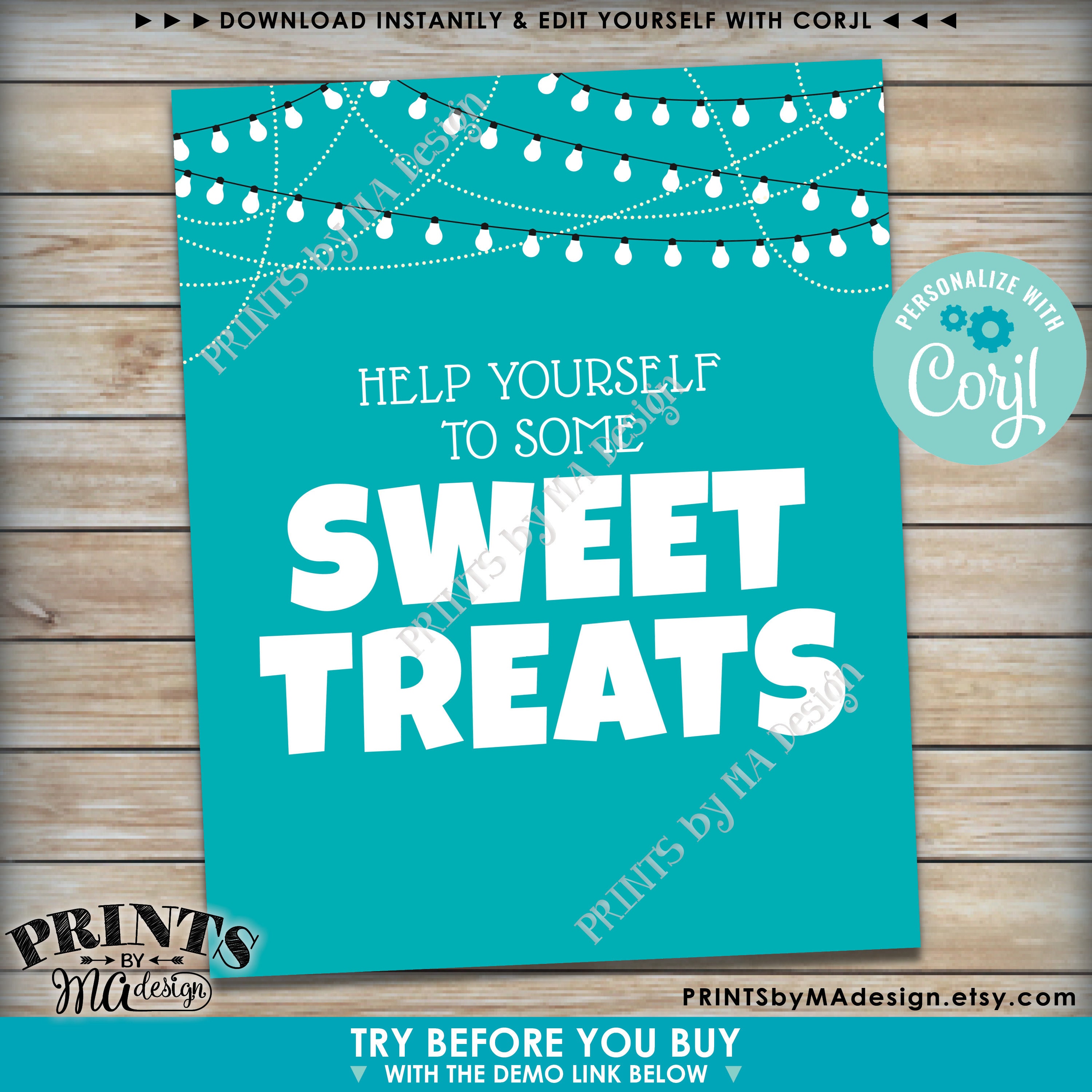 Custom Poster with Lights, Custom Background Color, Choose Your Text, One PRINTABLE 8x10/16x20