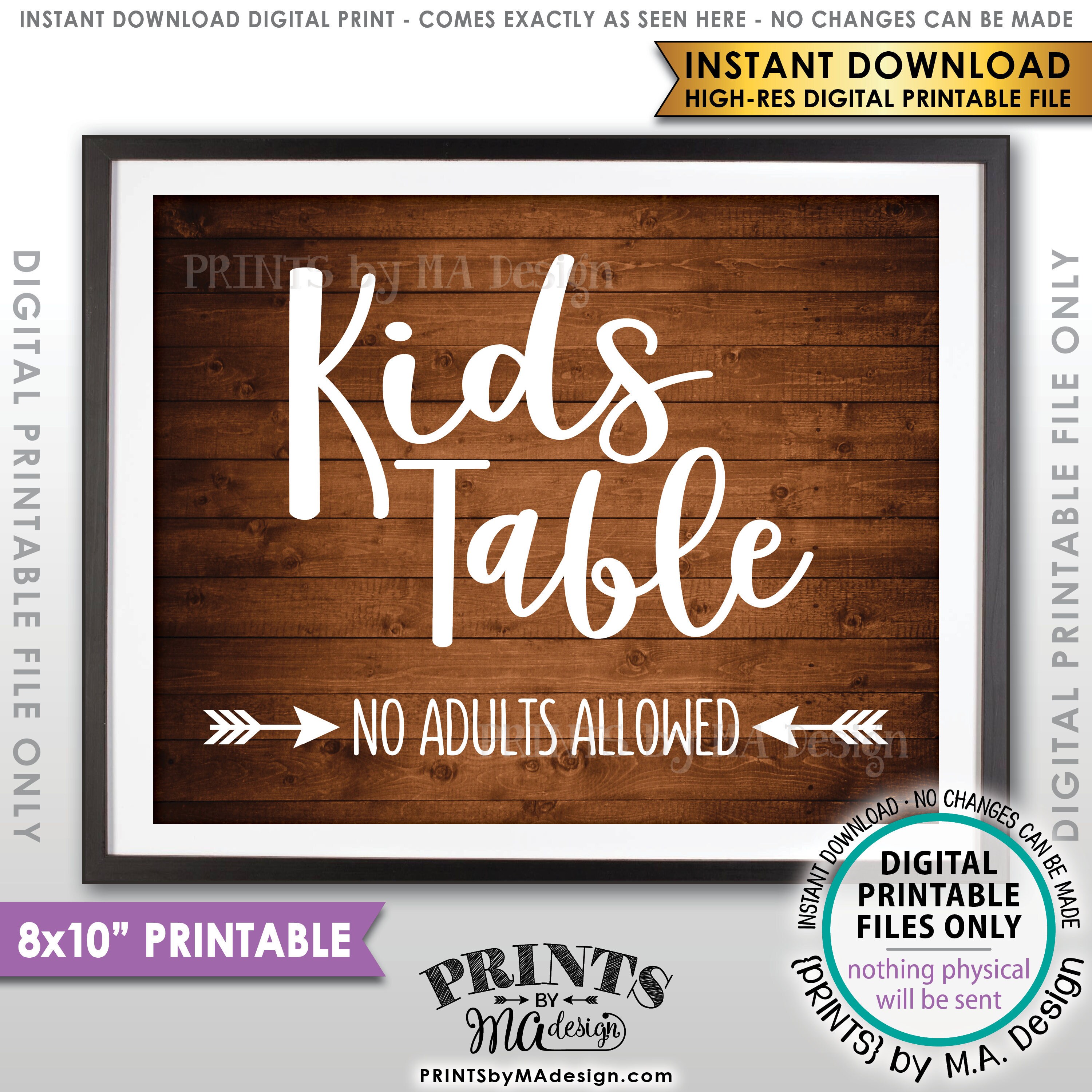 Wedding Kids Table Sign Reception Activities For Kids Table Sign