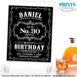 Vintage Birthday Poster, Better With Age Whiskey Themed Birthday Party ...