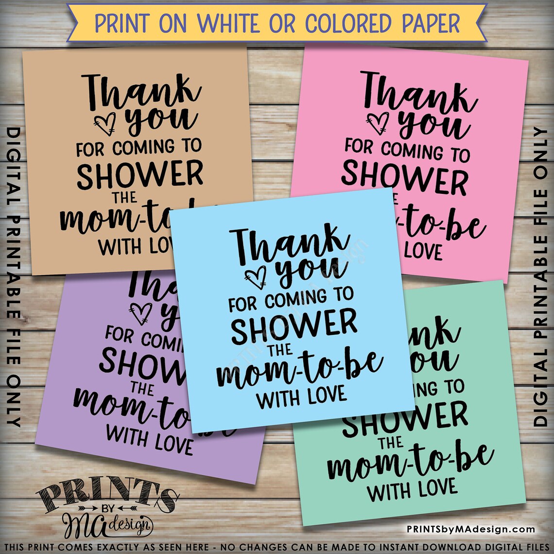 Baby Shower Thank You Tags Thank You for Coming to Shower the Etsy