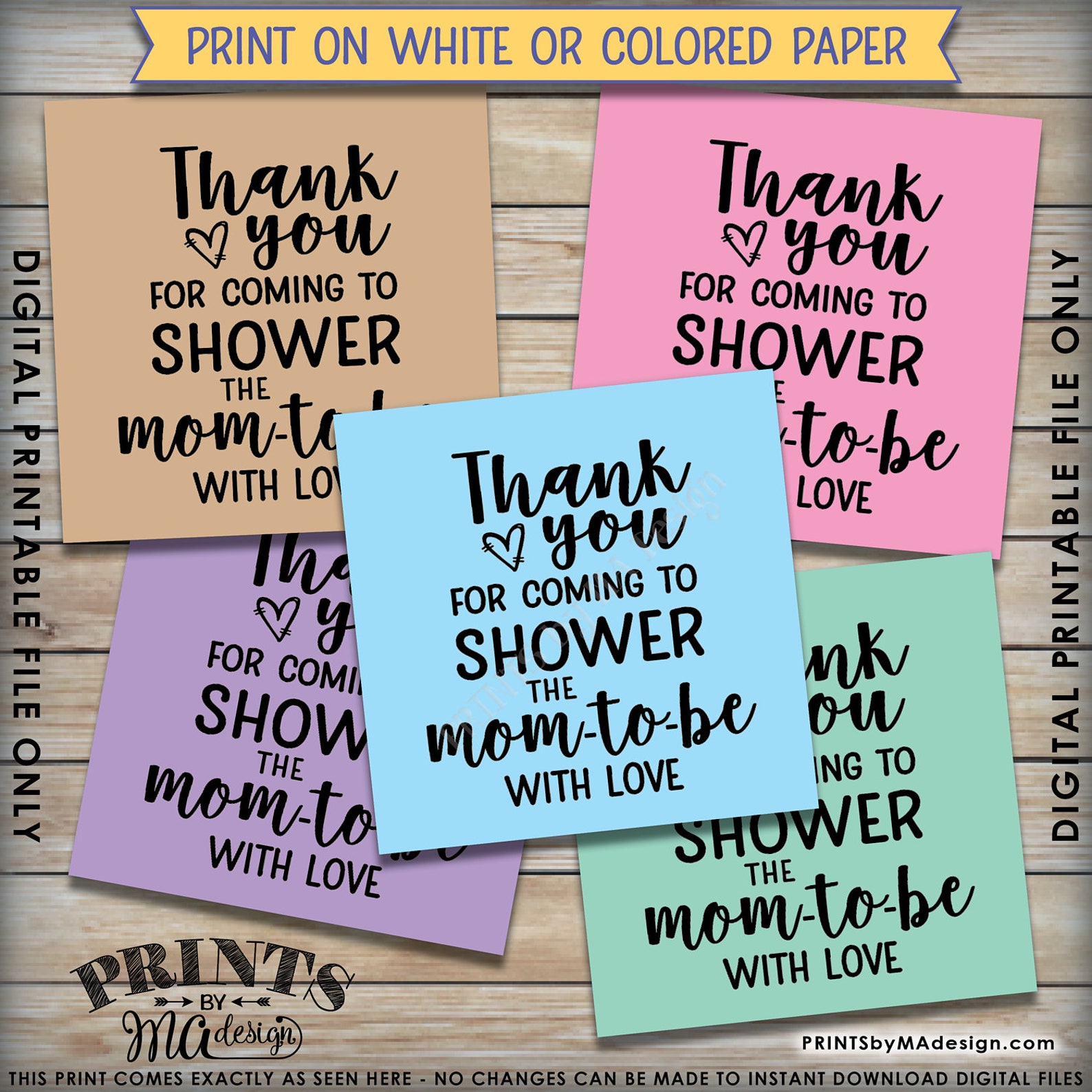 Baby Shower Thank You Tags Thank You for Coming to Shower the Etsy