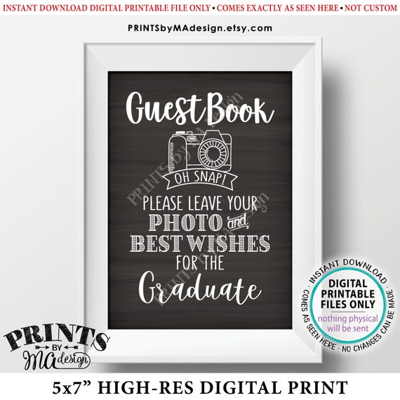 Graduation Guestbook Sign Leave Your Photo and Best Wishes Etsy