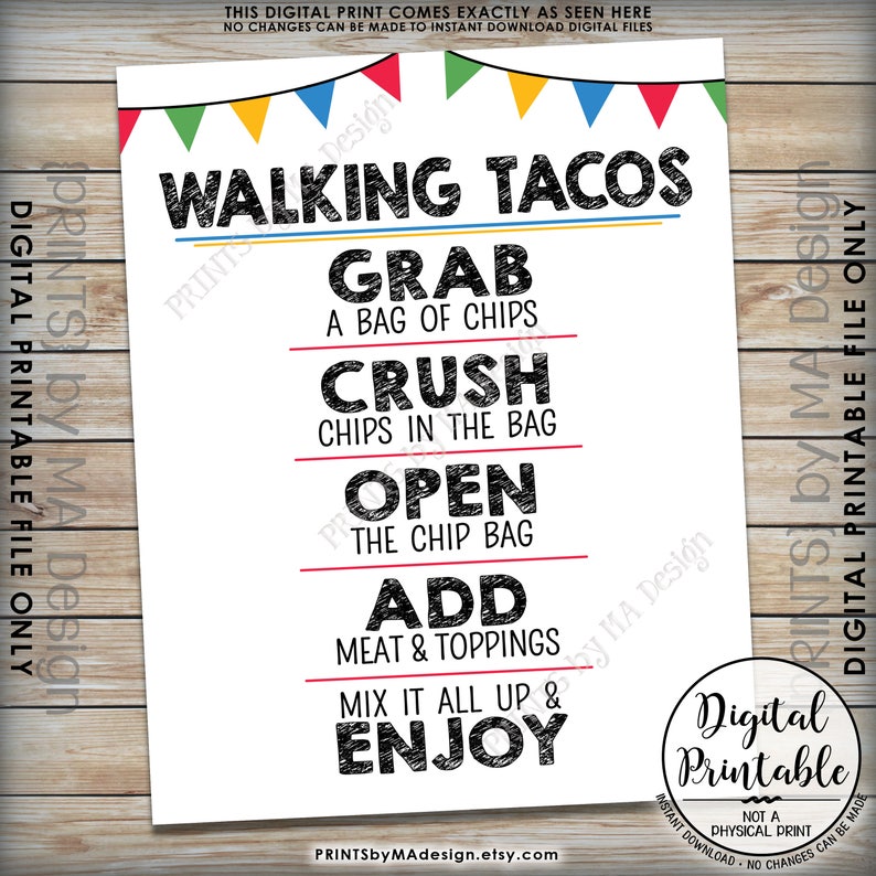 Walking Tacos Sign Taco Bar Taco Sign Fiesta Cinco De Mayo Etsy walking-tacos-sign-taco-bar-taco-sign-fiesta-cinco-de-mayo-etsy