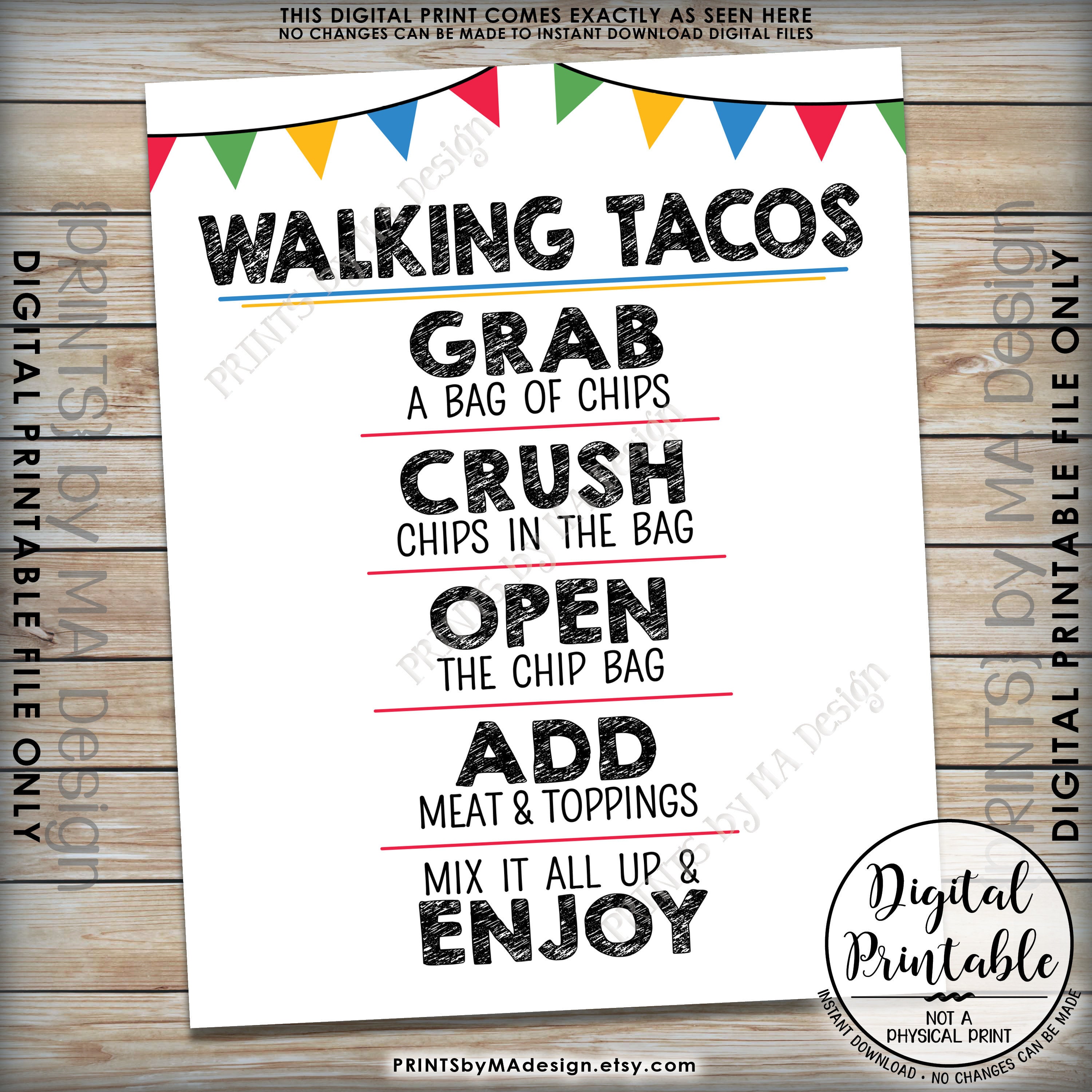 Free Printable Walking Taco Sign Printable Form Templates And Letter