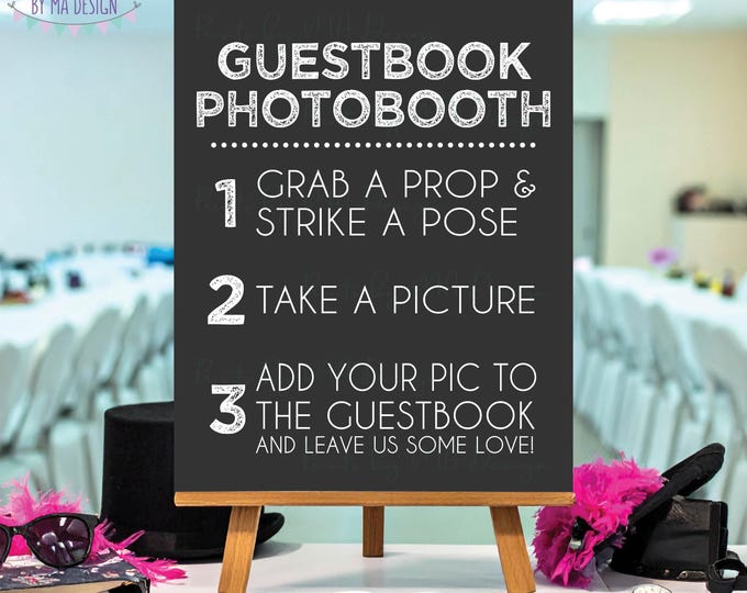 Guestbook Photobooth Sign, Add photo to the Guest Book Sign Photo Booth Wedding Sign, PRINTABLE 8x10/16x20” Photo Sign, Gray and White <ID>