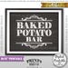 Baked Potato Bar Sign, Build Your Own Potato Station, PRINTABLE 8x10 ...